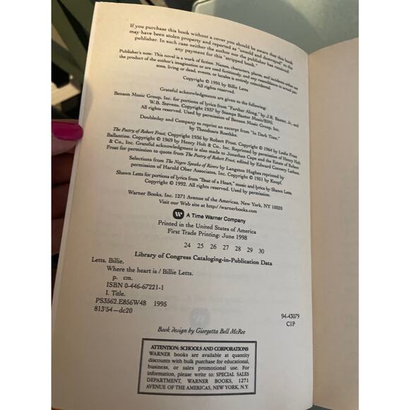 Where the Heart Is - by Billie Letts Softback, Oprah’s Book Club - Picture 5 of 5
